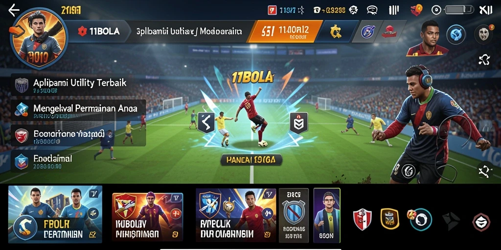 Screenshot utama 11BOLA menunjukkan antarmuka aplikasi Utility yang menarik.