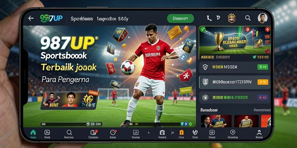 Screenshot 987UP menampilkan tampilan taruhan olahraga yang menarik.