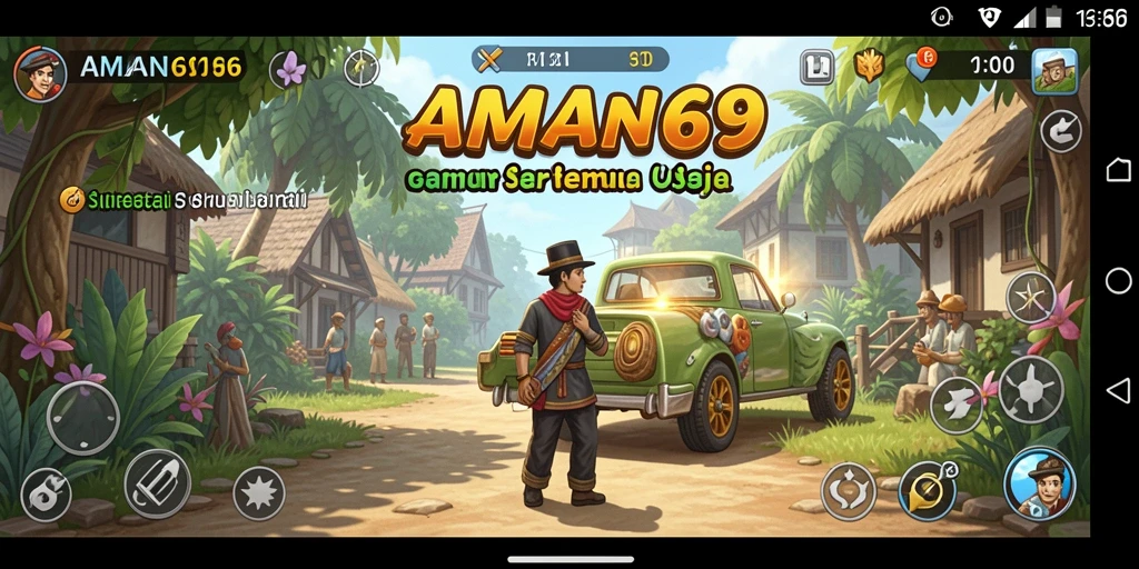 Tampilan gameplay seru dan interaktif dalam AMAN69.