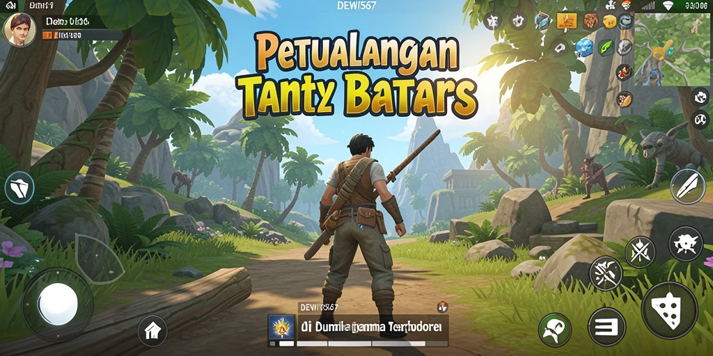 Screenshot gameplay DEWI567 yang menampilkan dunia terbuka yang luas.