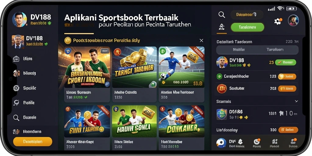 Tampilan utama gameplay dalam aplikasi Sportsbook DV188.