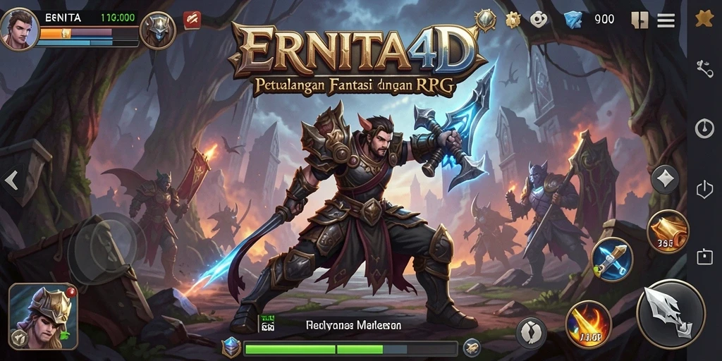 Tampilan seru dari gameplay ERNITA4D yang penuh aksi RPG.