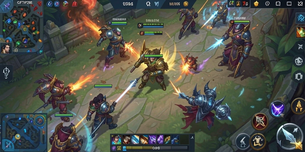 Menampilkan pertempuran seru dalam game MOBA GIFTRP288.