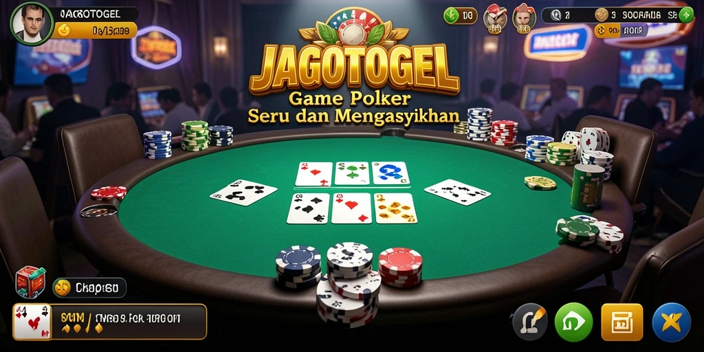 Tampilan menarik dari gameplay poker di JAGOTOGEL.
