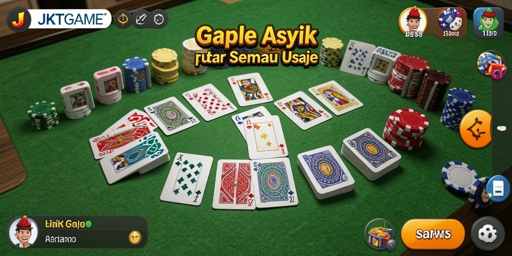 Tampilan gameplay seru JKTGAME dengan berbagai mode permainan Gaple.