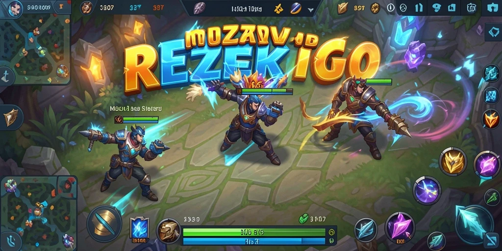 Tampilan aksi seru dalam gameplay MOBA REZEKIGO.