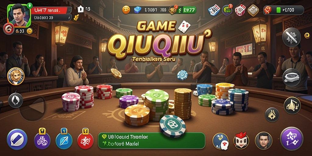 Screenshot UH77 menunjukkan serunya gameplay QiuQiu dengan teman.