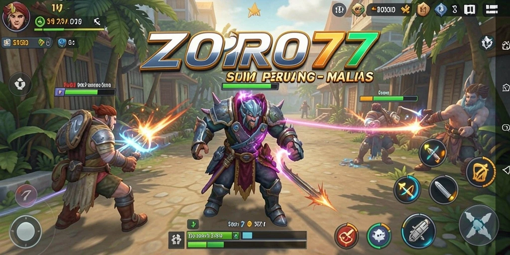 Screenshot gameplay ZORO77 menampilkan aksi seru dalam simulasi.